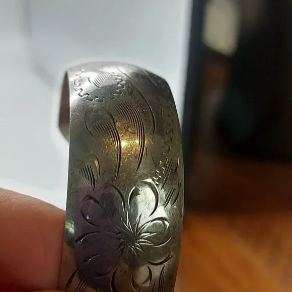 Ladye Fayre Vintage Signed Sterling Cuff Bracelet - Picture 4 of 6
